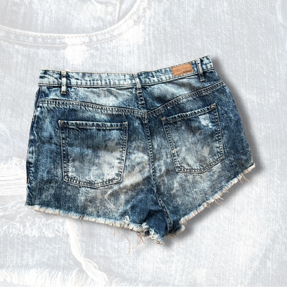 Garage Blue Distressed Jean Shorts - Picture 3 of 3
